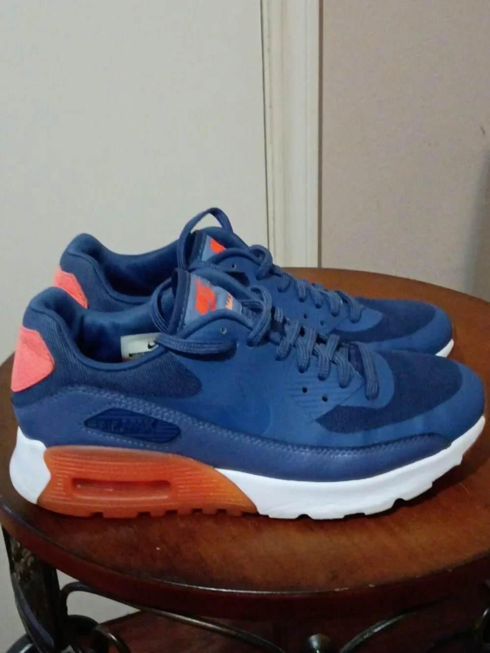 Nike Air Max 90 Ultra Essential Shoes Women Size 6 724981-400 Blue Orange - Picture 1 of 13